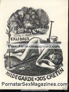 ExLibris Erotic Nude Woman Sleeping Frank Ivo VAN DAMME